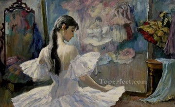  Dressing Oil Painting - Maximova in the dressing room Ballet